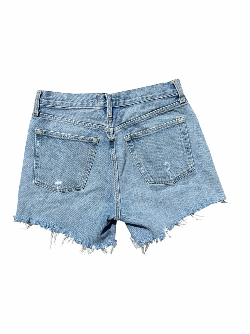 AGOLDE Parker Long Cutoff Shorts Women’s 27 Swapmeet Light Wash Distressed